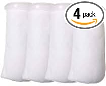 Filters4you- 4 Pack - 4 Inch Ring Filter Socks- Aquarium Felt- 4 Inch Ring By 9.5 Inch Long - 200 Micron- White