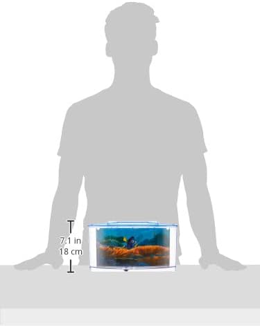 Penn-Plax Finding Dory Betta Aquarium Fish Tank Kit | 0.7 Gallon Size | Includes Décor, Background, and Lid