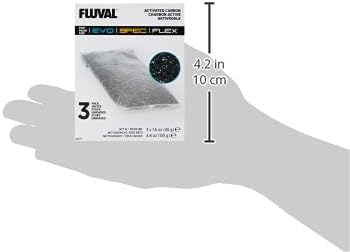 Fluval Spec/Evo/Flex Activated Carbon, Replacement Aquarium Filter Media, 3-Pack, A1377,Black