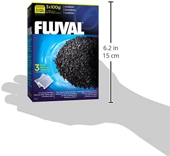 Fluval Carbon Filter Media for Aquariums, Premium Bituminous Carbon Inserts, 100-gram Nylon Bags, 3 Count (Pack of 1), A1440