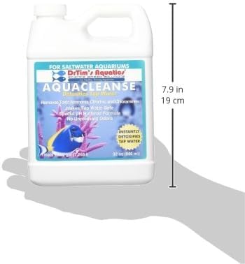 DrTim’s Aquatics AquaCleanse for Saltwater Aquariums – 32 oz – Tap Water Detoxifier, Dechlorinator & Ammonia Reducer for New and Cycled Fish Tanks
