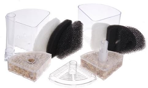 Water & Wood New 2 in 1 Underwater Air Driven Oxygen Releases Aquarium Fish Tank Pond Biochemical Stone Sponge Corner Filter