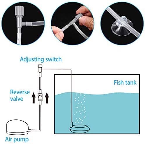 POPETPOP 1PC Durable Reusable Air Stone with Suction Cup, Air for Fish Tank Bubble Diffuser for Adding Oxygen Fish Tank Aquarium