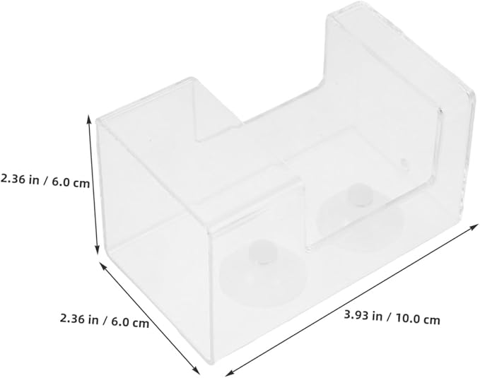 Beaupretty Fish Tank Feeding Tube with Suction Cup Aquarium Feeder Dish, Large Square Automatic Shrimp Feeder for Controlled Feeding in Freshwater Tanks