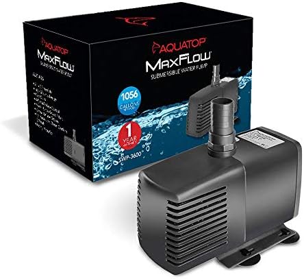 Aquatop MaxFlow Submersible Aquarium Pump 1,056 GPH adjustable flow, for fish tanks, sumps and statuary, SWP-3600