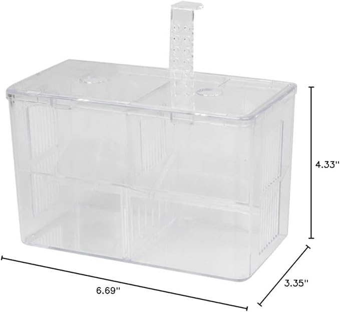 Fish Breeding Box Acrylic Aquarium Fish Box with Hook Aquarium Acclimation Hatchery Incubator for Shrimp Clownfish Guppy
