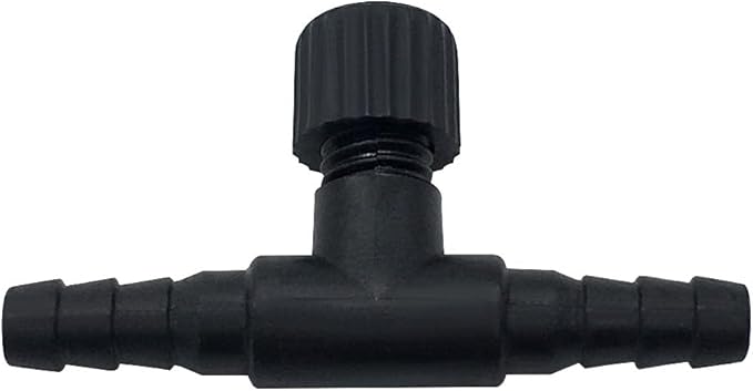 30 Pcs Aquarium Control Valves, 2-Way T Shaped Fish Tank Air Control Valve for 3/16" (4 mm) ID Air Tube(Black)