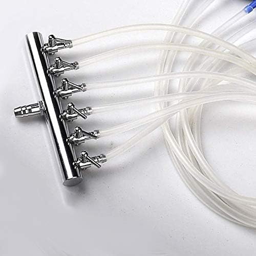 4MM Aquarium Air Flow Pump Splitter Control 6-Way Air Valve Distributors Connector Lever Valve Airline Tube Connector for Fish Tank Air Pump