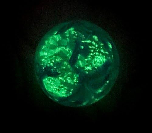 Aster - 22mm Handmade Art Glass Glow in The Dark Marble w Stand