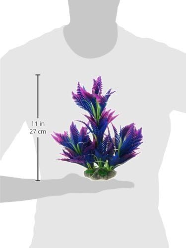 CNZ Aquarium Decor Fish Tank Decoration Ornament Artificial Plastic Plant Green (10-inch Purple)