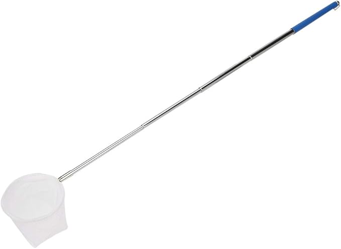 Fishing Net Expandable Fishing Net Mini Fishing Net Adjustable Fish Net Aquarium Accessories Shrimp for Small Fish Insect(Blue, Round net)