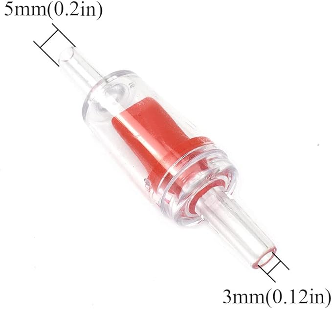 Air Pump Check Valves 4mm One Way for Aquarium Fish Tank Pump No Backflow Water Prevent Siphon Flood No Noise Fit Line Tube Hose Red Black Clear Plastic 16Pcs