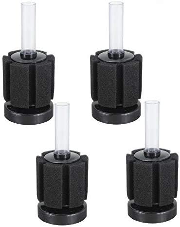 4 Pack Quiet Aquarium Sponge Filter for 10 Gallon Tank - Weighted Base Biological Filtration Sponge for Betta Shrimp Fry Breeding