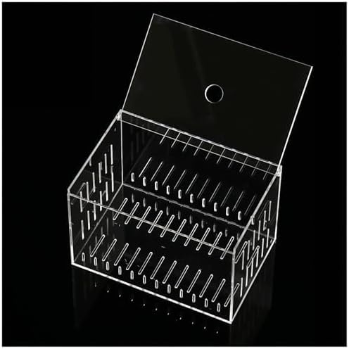 Acrylic Fish Tank Isolation Box 6"x4"x4" - No Assembly - Clear View Breeding Hatchery with Suction Cups & Feeding Kit (Fish Feeder - Pipette Included
