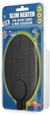 Hydor Betta Bowl Slim Fish Tank Heater, 15-watt, measures 3 3/16 x 6 1/8 inches oval, black; For tanks 5-10 gallons