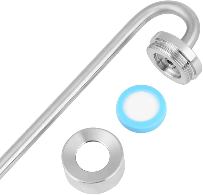 CO2 Diffuser, Stainless Steel CO2 Atomizer Bubble Counter with U Shape Connecting Tube O2 Diffuser Stainless Steel Reactor for Aquarium Plants Water Grass(20cm)