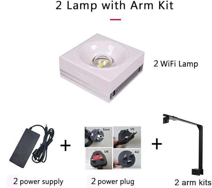 PopBloom RL90 Freshwater LED Aquarium Light, APP Control Planted Aquarium Light Full Spectrum for 30"-48" Freshwater Fishes Plants Tank, High Power & Programmable (2 Light with Arm kit)
