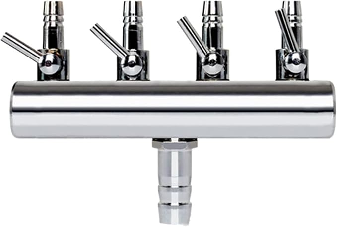 Air Flow Control Lever Valve4-Way with Airline Tubing Connector for Aquarium, Fish Tank