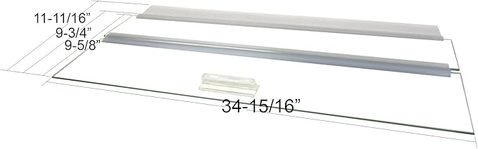 Glass Canopy for Aquariums with and Without Center Braces, 10 Gallon to 200 Gallon Aquariums (Tank Without Center Brace, 36" L x 12" W)
