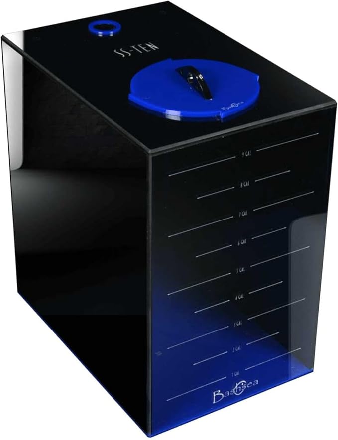 10 Gallon Blue Auto Top Off Multi Purpose Acrylic Water Dosing Container ATO Reservoir | Perfect for Liquid Storage for Freshwater & Saltwater Reef Aquarium