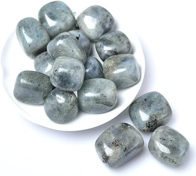 Natural Crystal Rolling Stone 27 Color Gravel Specimen Square Polished Stone Aquarium Fish Tank Home Decor,Labradorite,50g