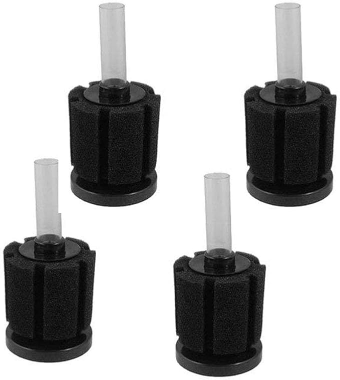 Bio Sponge Filter Air Pump Driven Up to 20 Gallon Each, Breeding Fry Betta Shrimp Fish Tank Aquarium (Small 4-Pack)