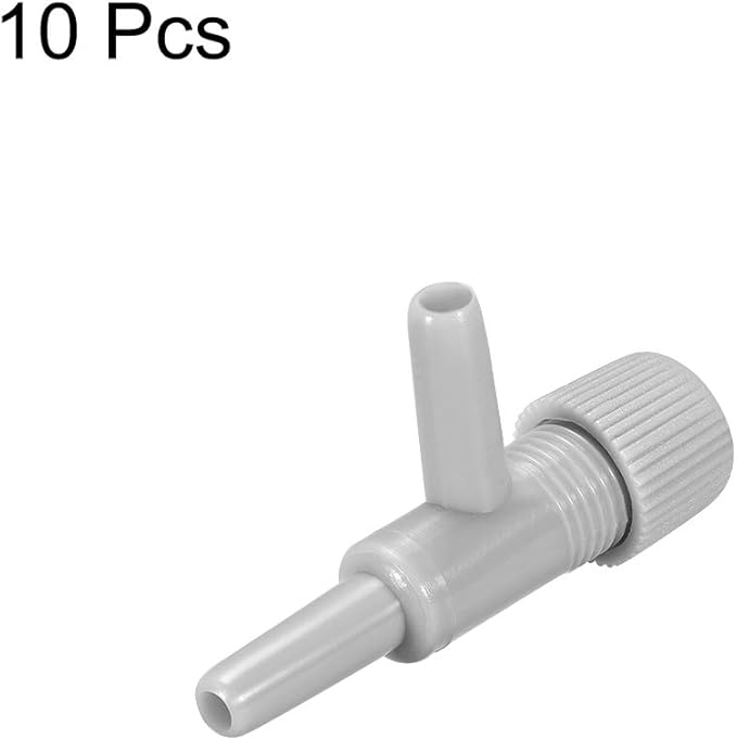 uxcell Aquarium Air Valve Cross Shaped 2 Way Air Pump Control Valves for Fish Tank Plastic Gray 10Pcs