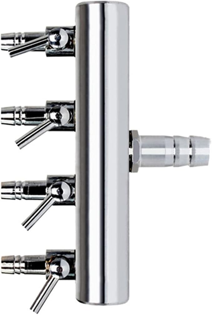 Aquarium Air Valve 4 Way Inline Manifold Air Flow Pump Tubing Splitter Lever Control Valve