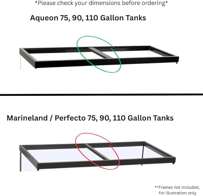 48 x 18 Inch Aquarium Lid Glass Top, 2 Piece Set - Fits 75, 90, 110 Gallon Fish Tank