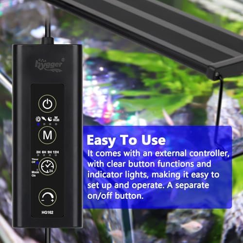 hygger 360GPH Electric Aquarium Gravel Cleaner and New Mode 24/7 Timer LED Aquarium Light