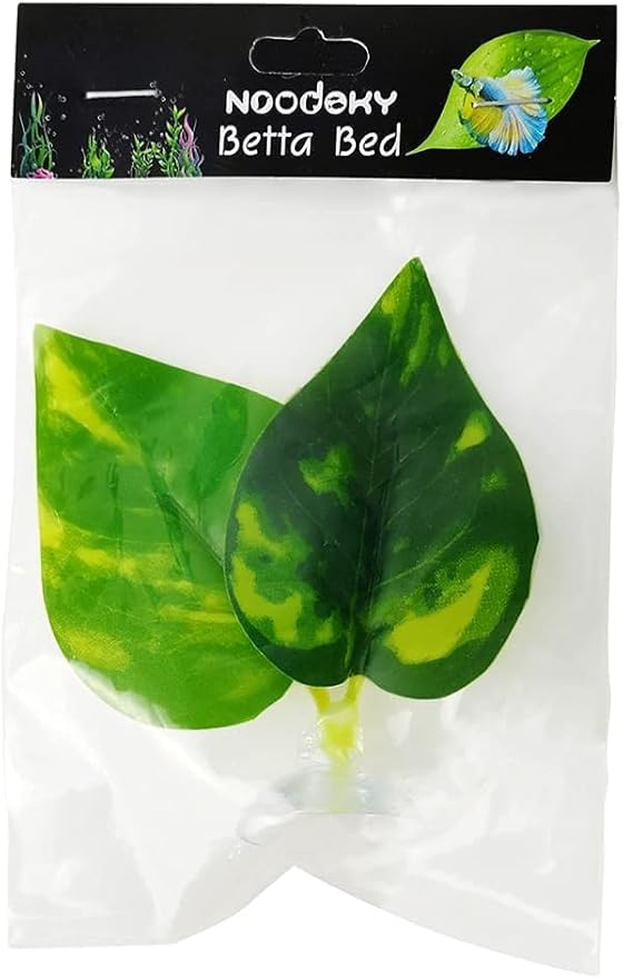 Betta Leaf Hammock Silicone Peace Plant Accessories, Beta Fish Leaf Rest Pad Bed, Beta Tank Decorations (1-Pack)