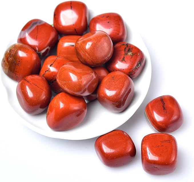 50g Natural Crystal Rolling Stone 27 Color Gravel Specimen Square Polished Stone Aquarium Fish Tank Home Decor,Red Jasper,100g