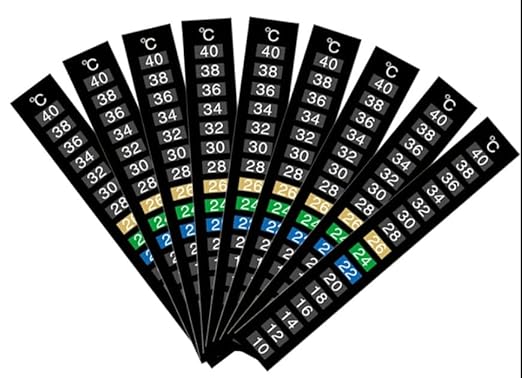 Generric 10 Pieces Temperature Strips Display Stick On Thermometer Strip Temperature Display for Fermenting, Brewing, Wine, Beer, Kombucha or Aquariums