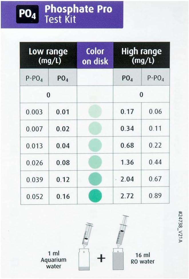 Red Sea Fish Pharm ARE21425 Saltwater Phosphate Pro Test Kit for Aquarium, 100 Tests