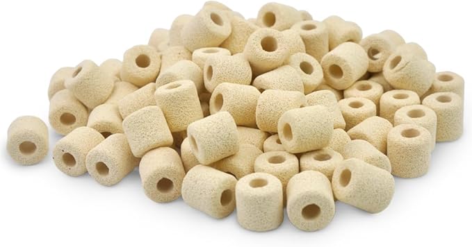 PULACO Aquarium Ceramic Ring, Filter Media for Fish Tank, Pond Filter, 1LB