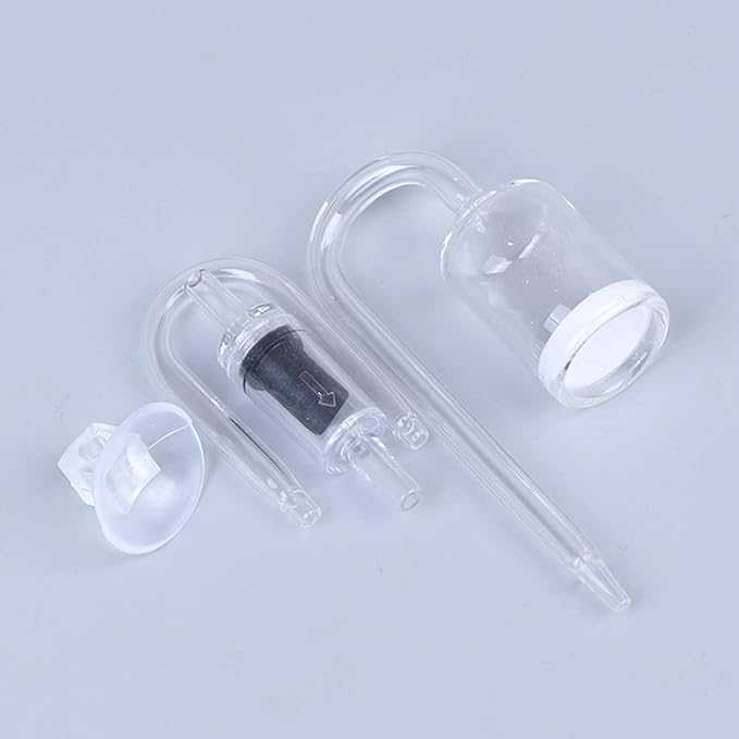 CO2 Diffuser Set for Aquarium Transparent for Size Easy to Install with Suction Cup Check for U Shape Glass T Co2 Diffuser Kit Small for Aquarium