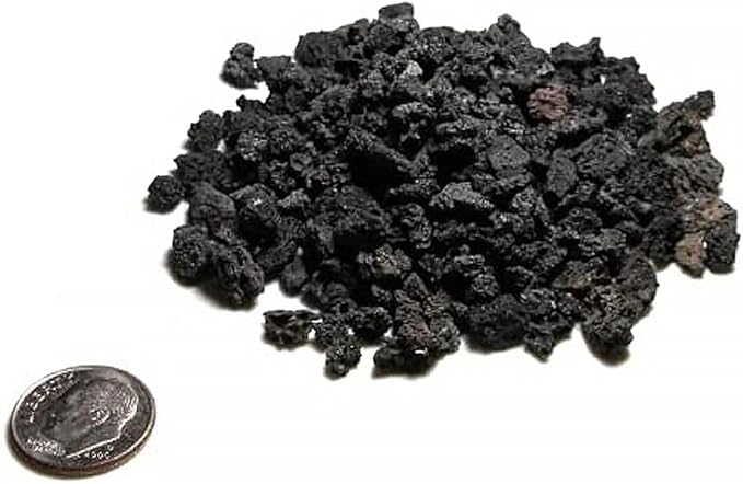 SubstrateSource Crushed Aquarium Lava Gravel, Rock - Porous Stone for Natural Planet Fish Tank Decorations and Decor (10 Pounds, Natural Black)