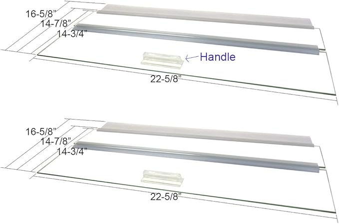 Glass Canopy for Aquariums with and Without Center Braces, 10 Gallon to 200 Gallon Aquariums (Tank with Center Brace, 48" L x 18" W)