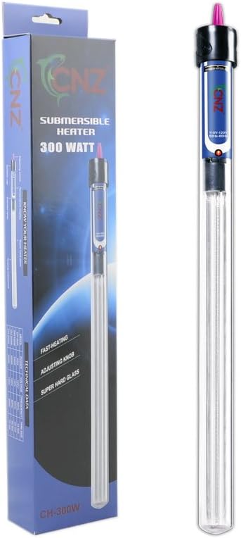 CNZ Aquarium Quartz Glass Submersible Heaters (300-watt, 2-Pack)