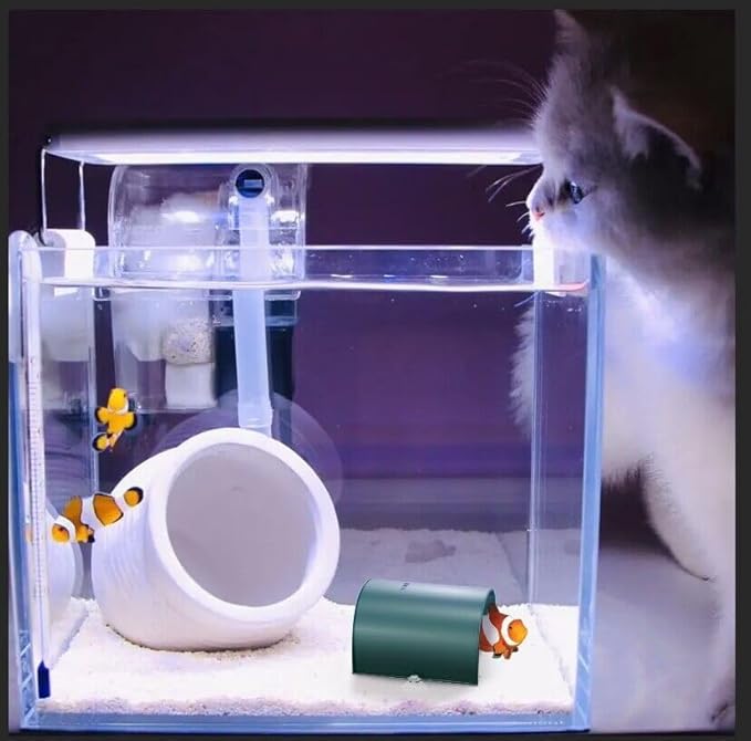 Aquarium Decorations Fish Tank Accessories for Shrimp Cichlid Hiding Breeding, Small Fish Bowl Hide Decoration, Acrylic Tube Tunnel for Betta Fish Tank Decorations, Aquarium Hideout with Suction Cups