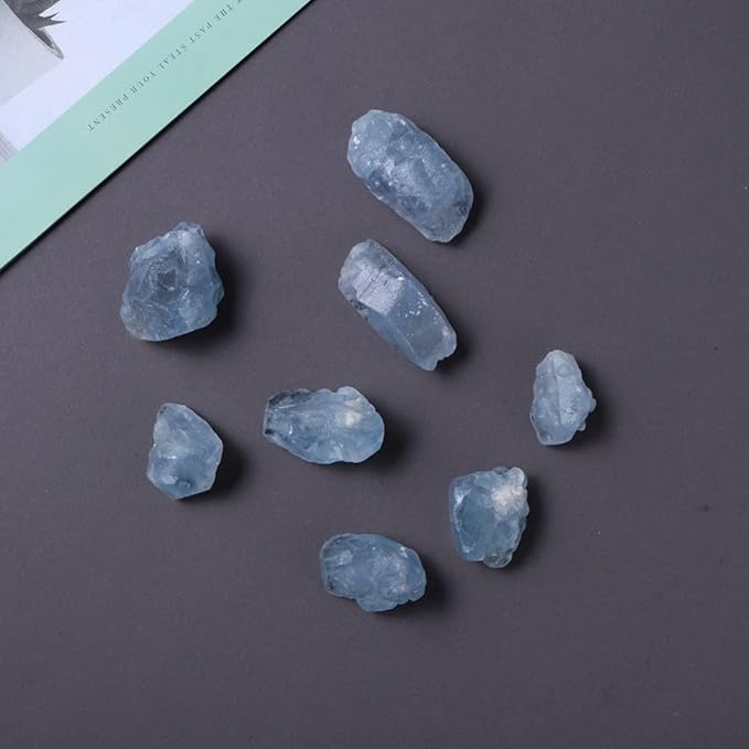 50g/Bag Natural Crystal Stone Blue Celestite Tumbled Chips Crushed Stone Healing Jewelry Making Home Decor Or Fish Tank Stone (Size : 50g)