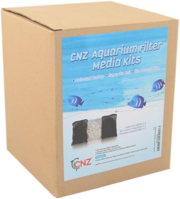 CNZ Aquarium Filter Media Kits (Double Pack) - Activated Carbon, bio Ball, Ceramic Ring, CNZCBR2PK