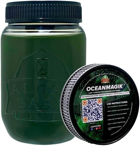 OceanMagik Live Phytoplankton Blend - Tetra x Nanno x Iso x Thal Phyto Food for Coral and Copepod, 16oz