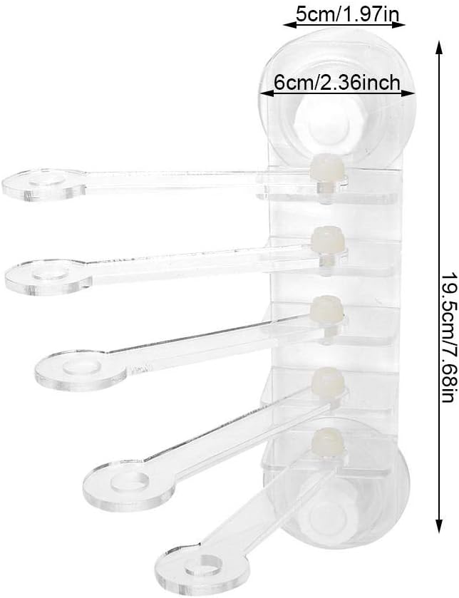 Pssopp Aquarium Frag Rack Acrylic Transparent Five Claw Life Tree Shape 5-Hole Frag Plugs Bracket Base with Suction Cup