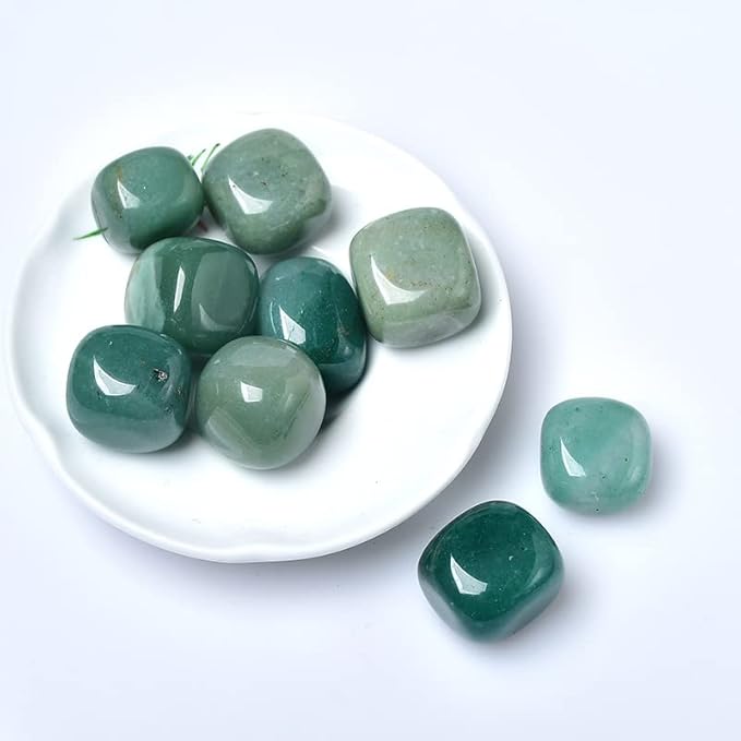 Natural Crystal Rolling Stone 27 Color Gravel Specimen Square Polished Stone Aquarium Fish Tank Home Decor,Aventurine,50g