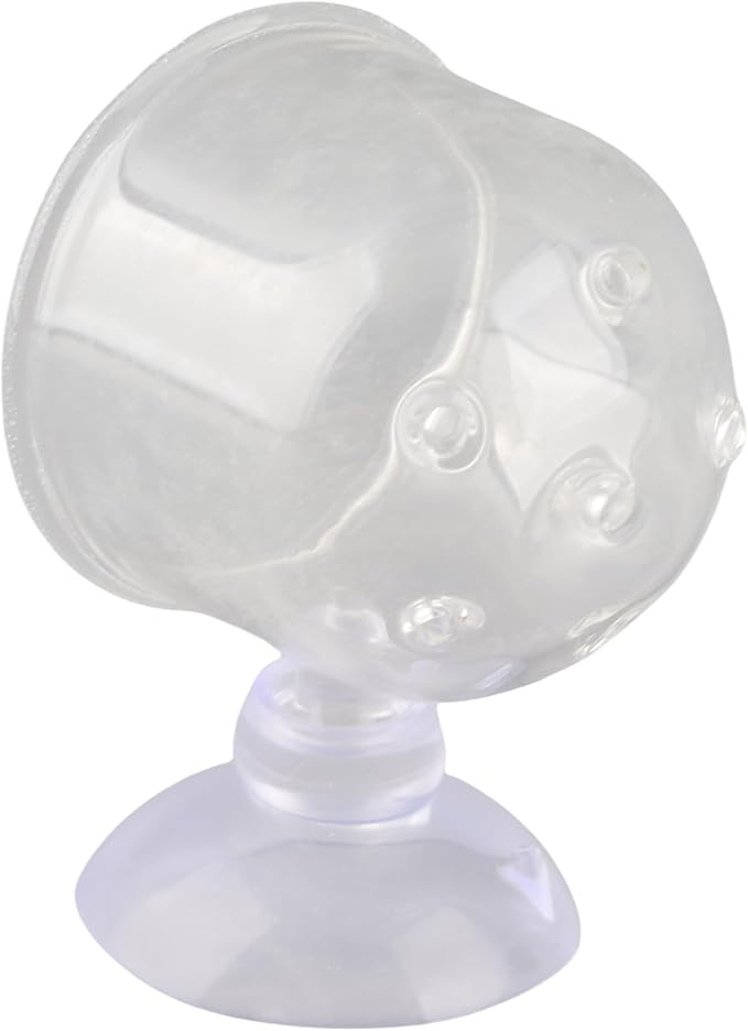 Fish Food Feeder with Suction Cup, Transparent Fish Tank Feeding Cup with Glass Hole, Sturdy Aquarium Live Feeder Container Accessory for Feeding Small Tropical Fishes