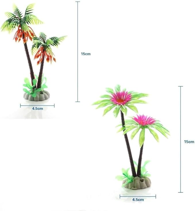1Pc Mini Coconut Palm Tree, Artificial Aquarium Plants, Aquatic Water Weeds, Aquarium Decoration, Fish Tank Water Plant Grass Ornament