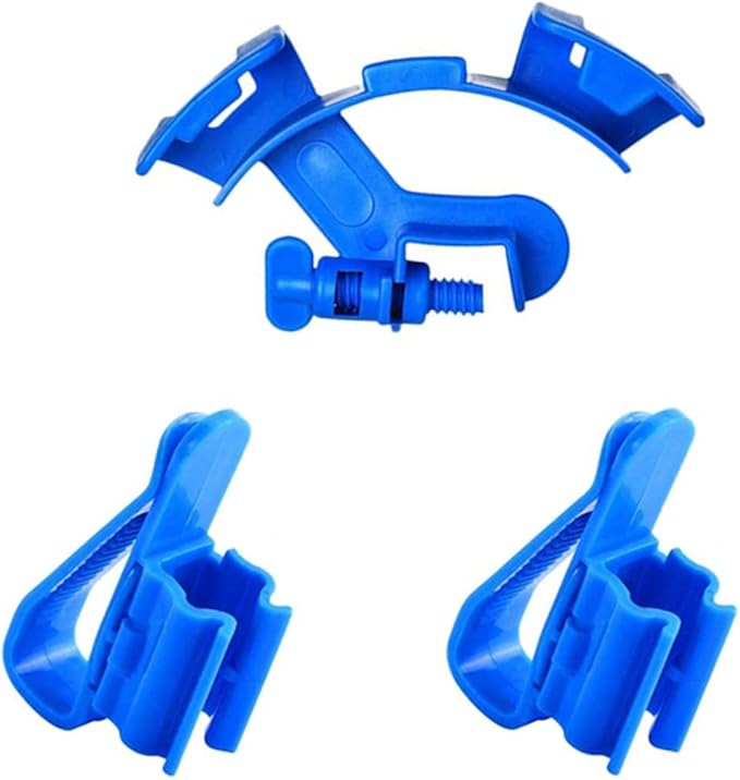 3Pcs Adjustable Fish Tank Water Hose Holder Water Tube Clamp Fixed Clip Aquarium Pipe Holder,1 Curved Shape, 2 Straight