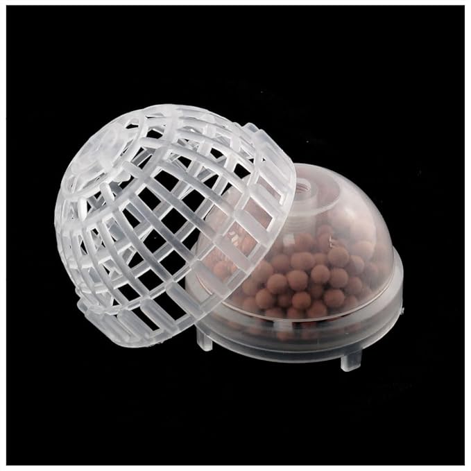 2pcs Plastic Aquarium Shrimp Fish Tank Media Moss Ball Holder Fish Tank Accessories Home Decoration 5x3cm, Transparent