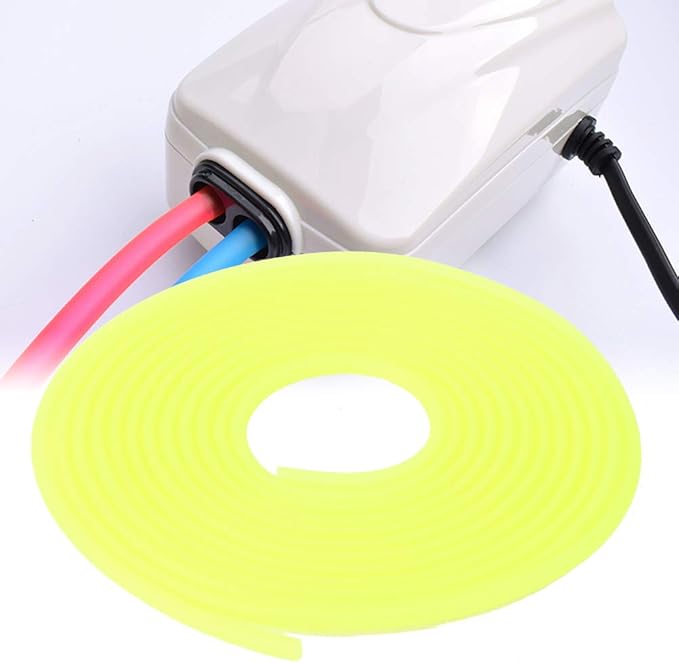 AYNEFY Pump Tube Silicone Fish Oxygen Hose Soft Water Hose Silicone Tube to Use Silicone Tubing for Aquarium Accessories Aquarium Air Hose, 196.9inch Aquarium (Yellow)